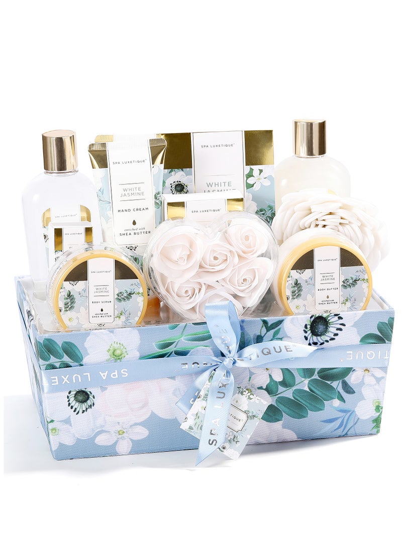 spa luxetique Gift Basket for Women, Spa Bath Set, Relaxing Spa Gift Basket with Shower Gel, Bath Salt, Essential oil, Body Lotion, Body Scrub, Gifts Set for Women  - Image 3