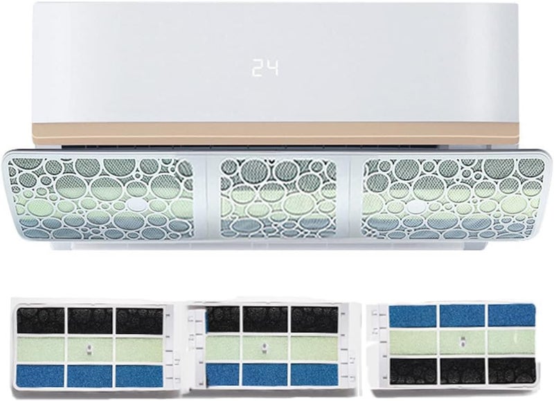 Moonmen Split Air Conditioner Deflector Large Size, 300° Adjustable Angle, Hook-Type Installation, Air Purification,Anti Direct Blowing Vent Telescopic AC Windshield Top/Wall hanging (80-120CM) - Image 1
