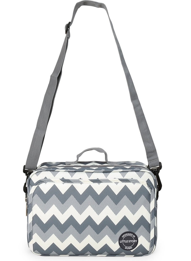 Little Story Baby Diaper Changing Clutch Kit With Detachable Shoulder Strap - Wave Grey - Image 2