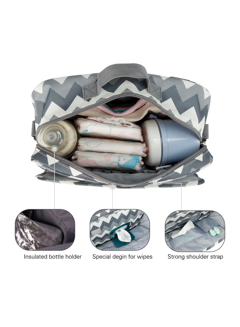 Little Story Baby Diaper Changing Clutch Kit With Detachable Shoulder Strap - Wave Grey - Image 4