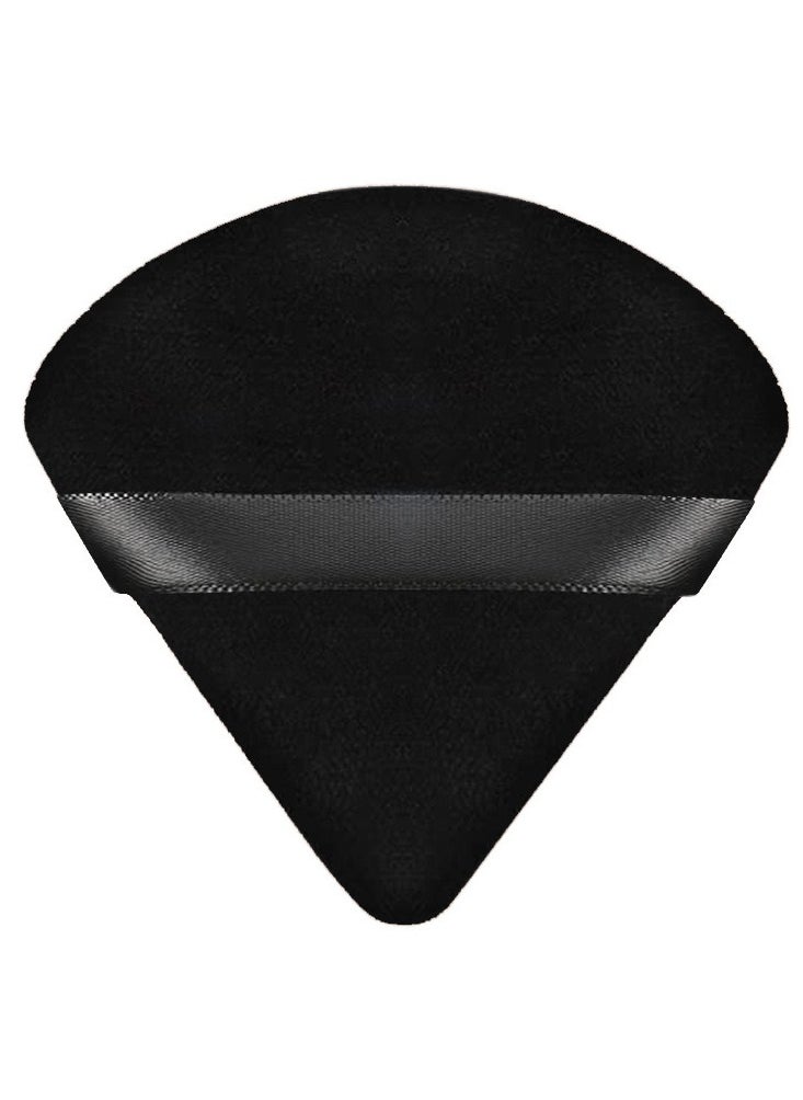 Goldfish - 6-Pcs Soft Velvet Face Makeup Triangle Powder Puff Black 7x7.5CM - Image 1