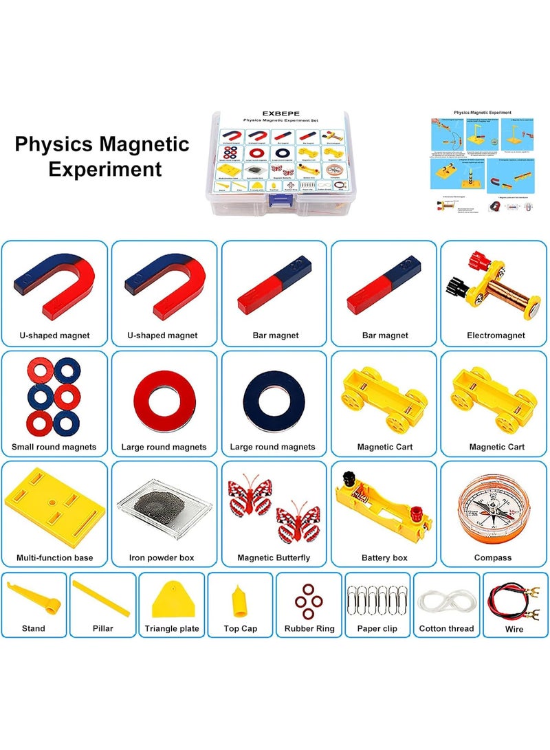 NQOOH Educational Toy for Kids – 38-Piece Magnetic Science Experiment Kit with Compass and Accessories - Image 2
