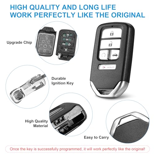 VOFONO Key Fob Replacement Compatible with Honda Civic 2016 2017 2018 2019 2020 2021 Smart Proximity Keyless Entry Remote Control Uncut Key 5 Buttons 433Mhz FCC ID: KR5V2X 72147-TBA-A11 - Image 3