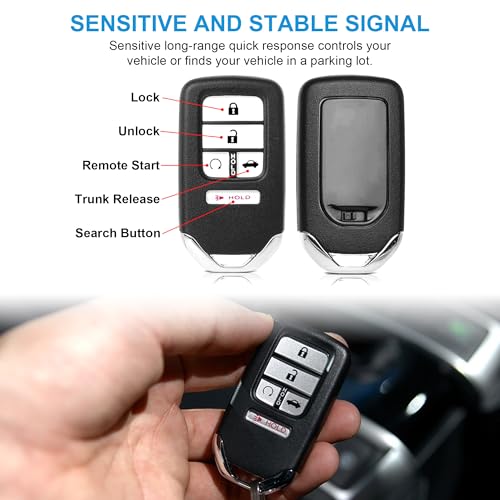 VOFONO Key Fob Replacement Compatible with Honda Civic 2016 2017 2018 2019 2020 2021 Smart Proximity Keyless Entry Remote Control Uncut Key 5 Buttons 433Mhz FCC ID: KR5V2X 72147-TBA-A11 - Image 4