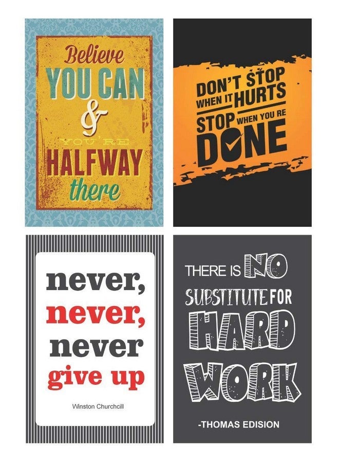 PAPER PLANE DESIGN Inspirational Motivational Wall Abstract Poster (45 cm x 30 cm x 0.2 cm) (Pack of 10) (Poster C) Multicolor