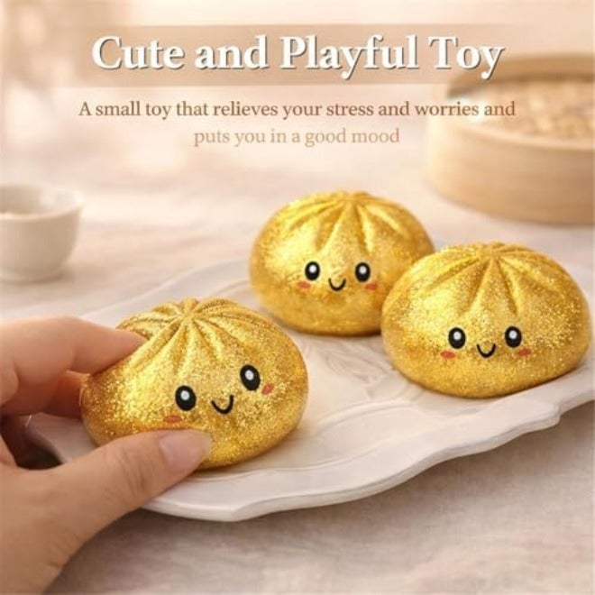 Dumpling Squishies,Glitter Dumpling, Glitter Squishy with Box,Easter Basket Stuffers (Random Color) - Image 2