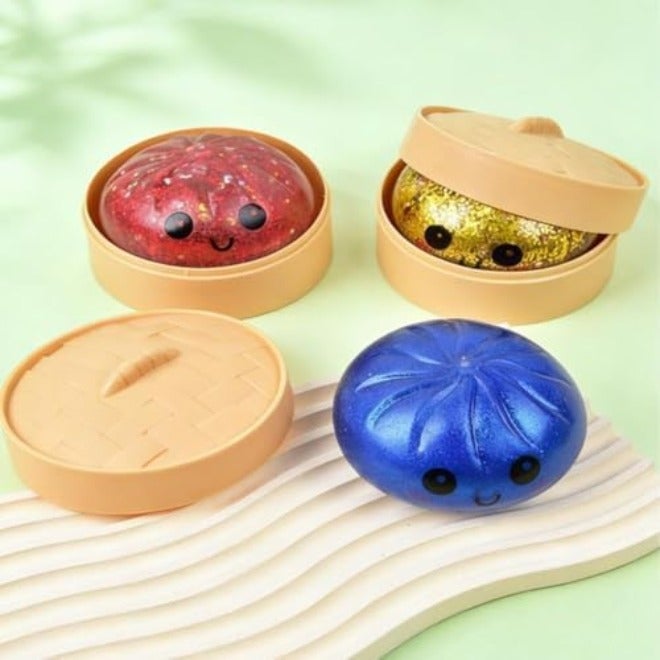 Dumpling Squishies,Glitter Dumpling, Glitter Squishy with Box,Easter Basket Stuffers (Random Color) - Image 5