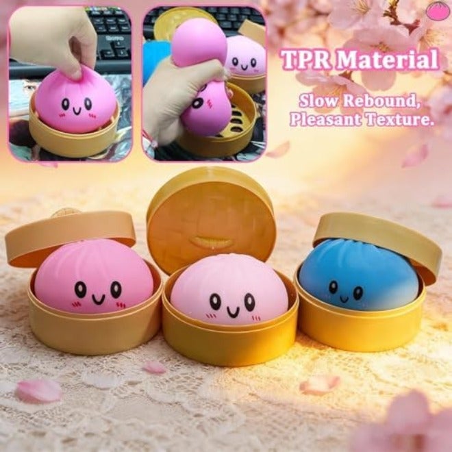 Dumpling Squishies,Glitter Dumpling, Glitter Squishy with Box,Easter Basket Stuffers (Random Color) - Image 4