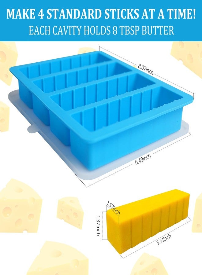 Sidosir 2PCS Butter Silicone Mold with Lid, Non-Stick Butter Mold Tray with Measurements for Making Butter for Chocolate Making and Homemade Cakes Baking - Image 2