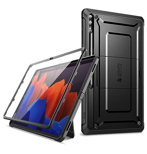 SupCase حافظة SUPCASE لجهاز سامسونج جالاكسي تاب S10 ألترا مع حامل وحامي شاشة مدمج وحامل S Pen وحماية كاملة للجسم لحماية الجهاز من الصدمات لجهاز جالاكسي تاب S9 ألتراS8 ألترا باللون الأسود - Image 1