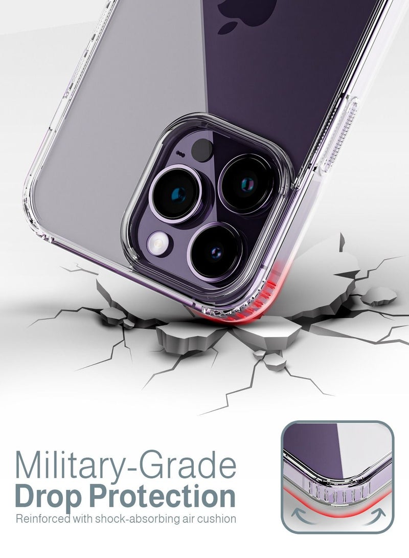 Moxedo Lite Crystal-Clear Protective Case with 9H Tempered Glass Screen Protector compatible for iPhone 14 Pro - Image 3