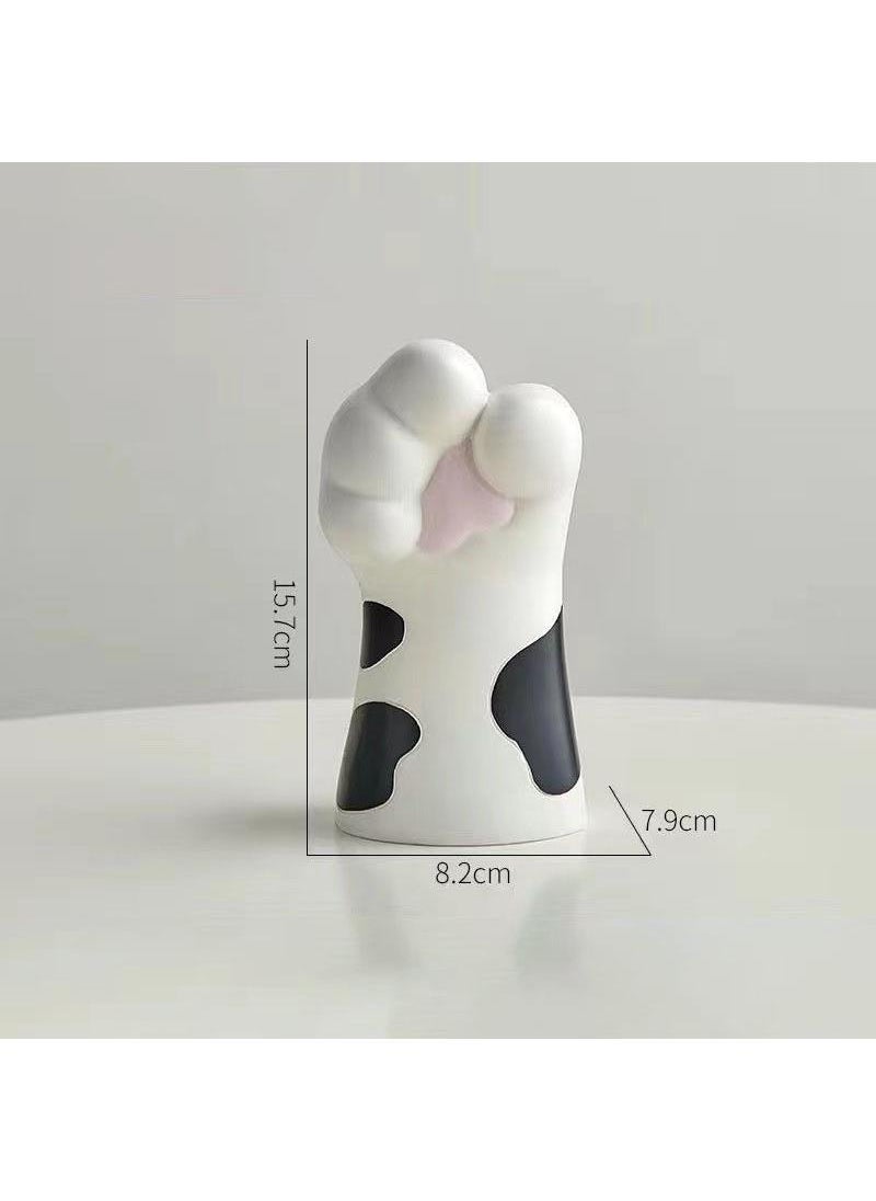 Y&D New Creative Resin Cat's Claw Vase Light Luxury Style Entrance Ornaments Home Decoration Living Room Resin Crafts-Black And White15.7*8.2*7.9  - Image 3