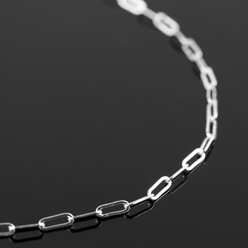 YOUBEIYEE 32.8 Feet Silver Paperclip Chain for Jewelry Making Silver Plated Brass Chain Roll for Women Necklace Bracelet DIY Jewelry Supplies - Image 5