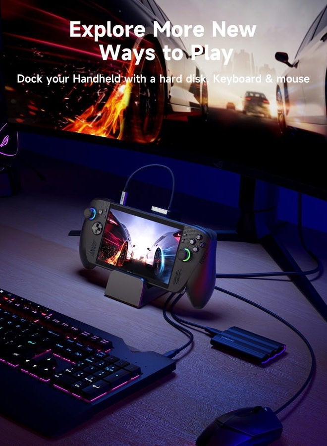jsaux Docking Station for ROG Xbox Ally X (2025)/ROG Ally X/ROG Ally/Steam Deck/Legion Go/Legion Go S, 6-in-1 Dock with HDMI 4K@120Hz, Gigabit Ethernet, USB A & USB C 3.2 Gen 1, 100W Charging - HB0609 - Image 5