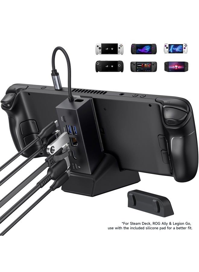 jsaux Docking Station for ROG Xbox Ally X (2025)/ROG Ally X/ROG Ally/Steam Deck/Legion Go/Legion Go S, 6-in-1 Dock with HDMI 4K@120Hz, Gigabit Ethernet, USB A & USB C 3.2 Gen 1, 100W Charging - HB0609 - Image 2