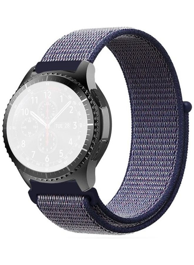 BGM Simple Nylon Braided Strap For Samsung Galaxy Watch 46mm Midnight Blue - Image 2