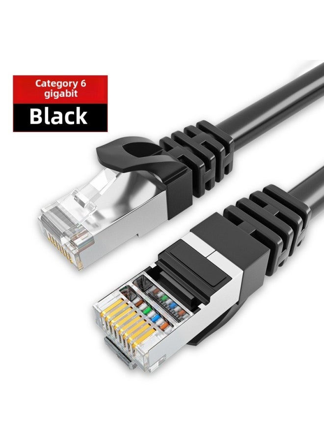 Generic Direct Supply Network Cable Super Six Cat6 E Gigabit Finished Network Jumper High-speed Connection Line Network Cable RJ45-Color:Category Six Black-Line Length:10m  - Image 1