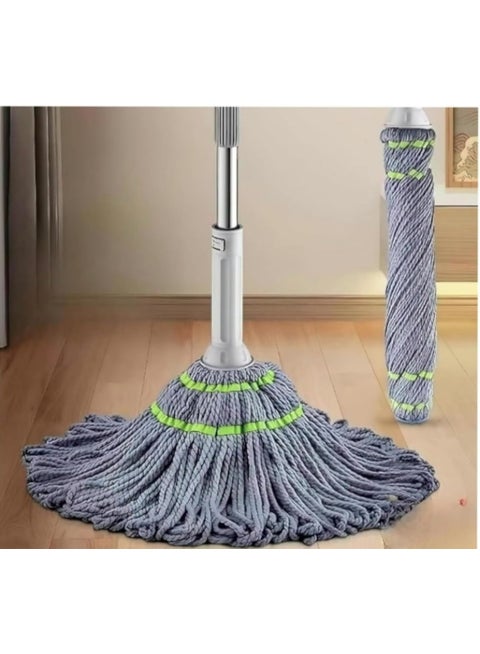 ممسحة  لتنظيف الأرضيات  ممسحة دوارة من الألياف الدقيقة بآلية ضغط ذاتية ومقبض استانليس متين قابل للتمديد ودوران 360 درجة  منظف أرضيات للمنزل والمطبخ والحمام والمكتب تترك الاسطح جافة تماما  (متعدد الالوان)