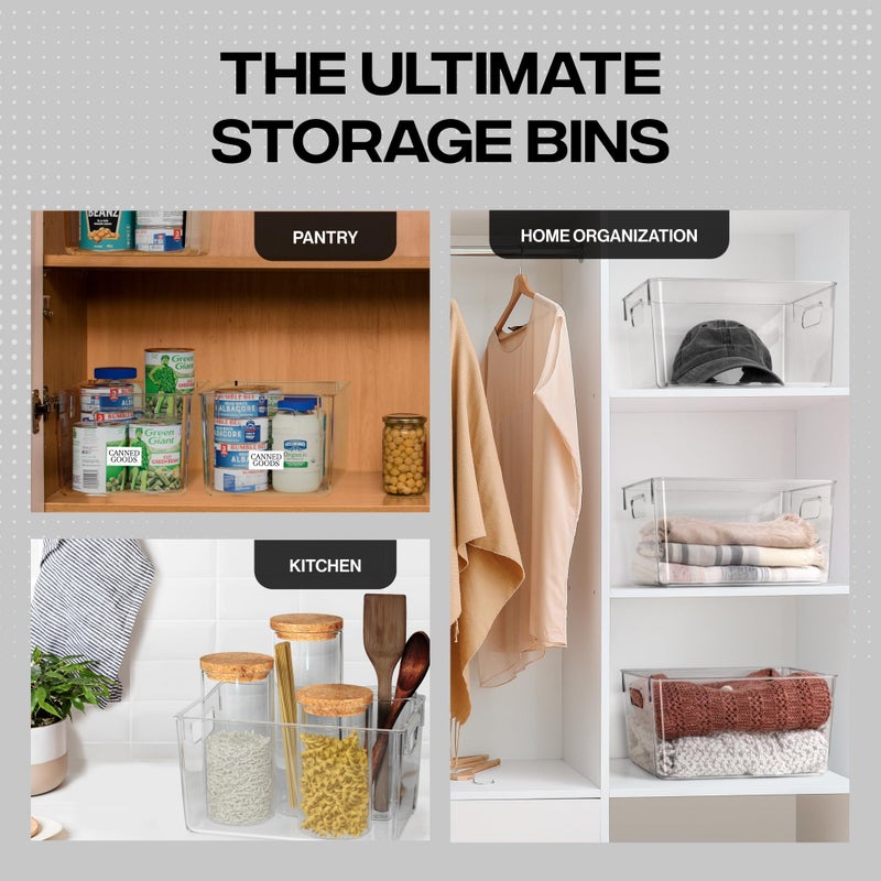 ClearSpace Clear Plastic Storage Bins â€“ Pantry Organizers & Storage Containers, Cabinet Organizer - Home Organization Must Haves for Kitchen, Laundry Room, Office, Closet, Garage & Freezer - Image 3