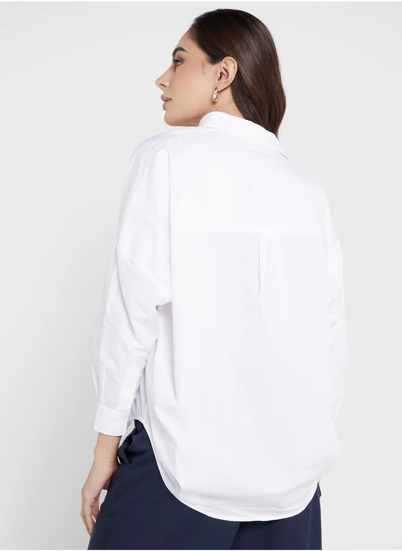 French Connection Buttoned Neck Knitted Top