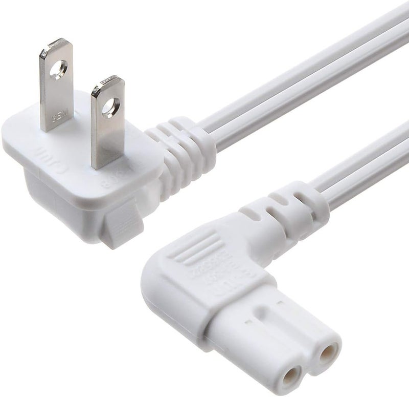 VSEER Universal 2 Prong Angled 18 AWG Power Cord - NEMA 1-15P to IEC320 C7 Figure 8 Shotgun Connector AC Power Supply Cable Wire Socket Plug Jack for PS4 PS3 Slim LED HDTV (6 Feet) - Image 1