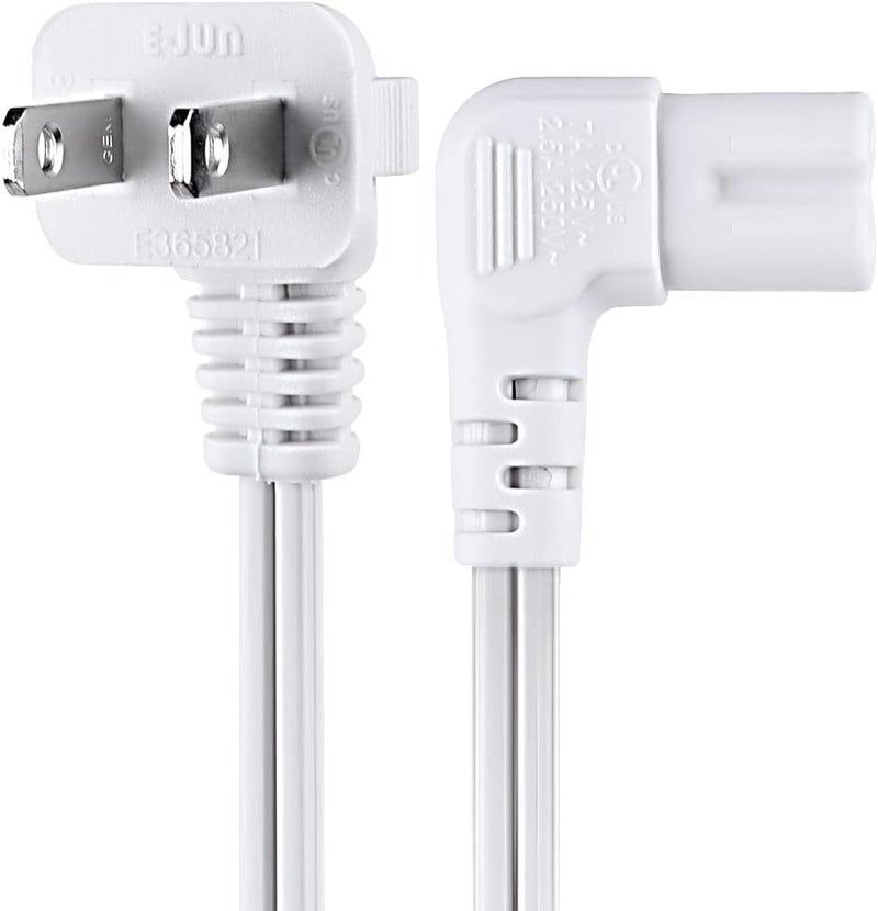 VSEER Universal 2 Prong Angled 18 AWG Power Cord - NEMA 1-15P to IEC320 C7 Figure 8 Shotgun Connector AC Power Supply Cable Wire Socket Plug Jack for PS4 PS3 Slim LED HDTV (6 Feet) - Image 5