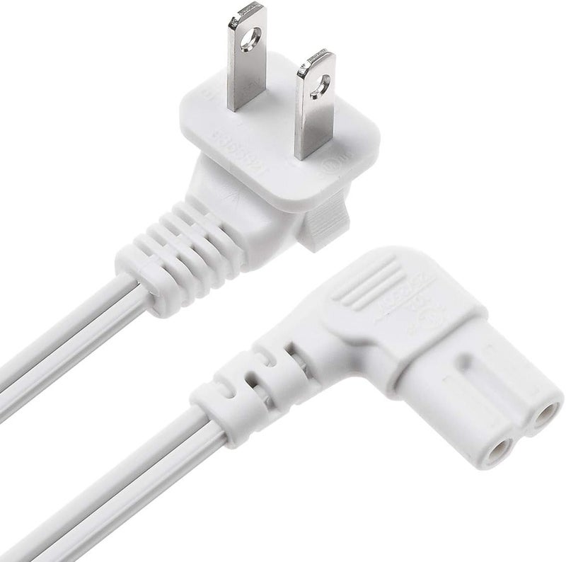 VSEER Universal 2 Prong Angled 18 AWG Power Cord - NEMA 1-15P to IEC320 C7 Figure 8 Shotgun Connector AC Power Supply Cable Wire Socket Plug Jack for PS4 PS3 Slim LED HDTV (6 Feet) - Image 2