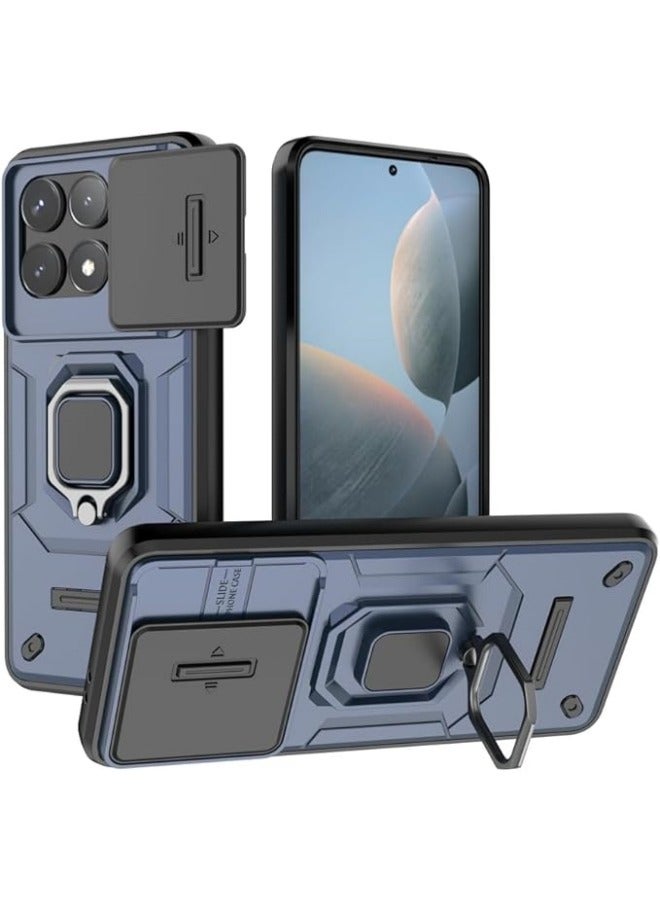 عام حافظة متوافقة مع حافظة شاومي بوكو إكس 6 برو 5 جي مع غطاء عدسة الكاميرا المنزلقة ، متوافقة مع حافظة شاومي ريدمي كيه 70 إي 5 جي - Image 1