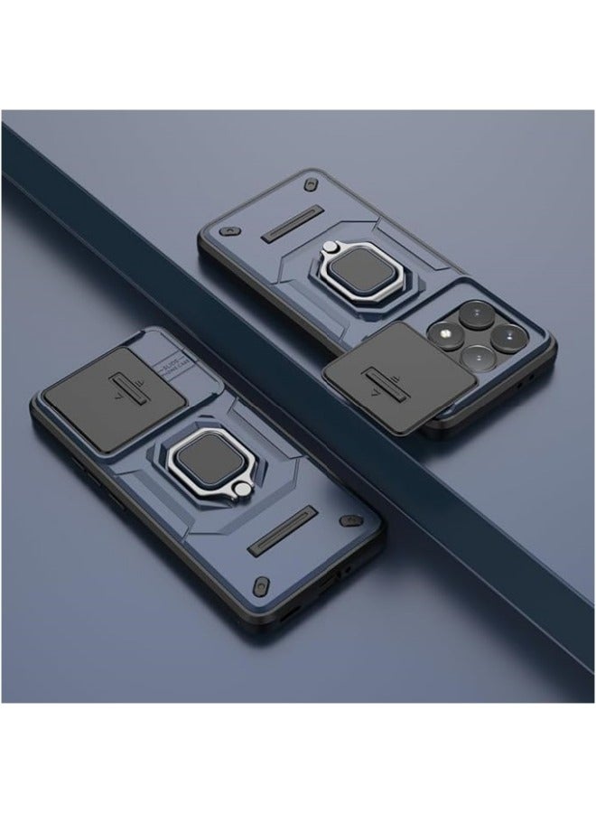 عام حافظة متوافقة مع حافظة شاومي بوكو إكس 6 برو 5 جي مع غطاء عدسة الكاميرا المنزلقة ، متوافقة مع حافظة شاومي ريدمي كيه 70 إي 5 جي - Image 4