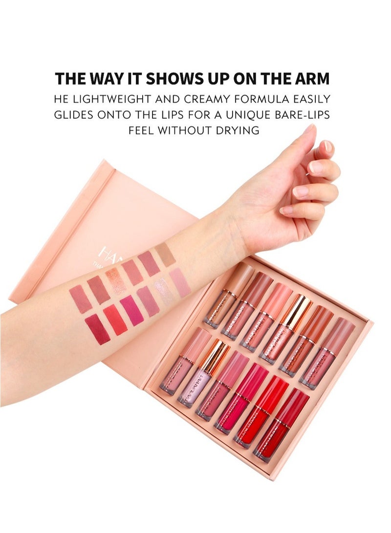 Women's Waterproof Long Lasting Non-Stick Cup Not Fade Nude 12 Pieces Velvet Matte Liquid Lipstick Set