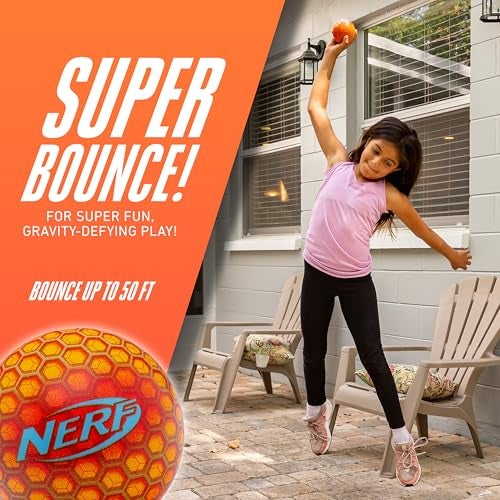 NERF Super High Bounce Ball 2 Balls Included Durable and Lightweight for Indoor and Outdoor Fun - Image 3