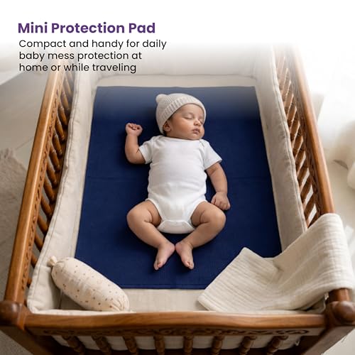MY ARMOR Baby Dry Sheet for New Born Baby, Anti-Piling Waterproof Mattress Protector for Bed (Quick Drying/Extra Absorbent Dry Sheet for Bed) - Pack of 2 (Small (50cm x 70cm) (Royal Blue & Sky Blue) - Image 3