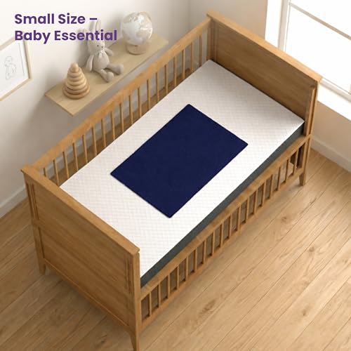 MY ARMOR Baby Dry Sheet for New Born Baby, Anti-Piling Waterproof Mattress Protector for Bed (Quick Drying/Extra Absorbent Dry Sheet for Bed) - Pack of 2 (Small (50cm x 70cm) (Royal Blue & Sky Blue) - Image 2