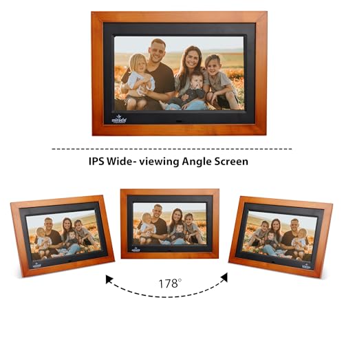 MIRACLE DIGITAL 10" IPS Wooden Digital Photo Frame | 8GB Memory, 2GB RAM | High-Def Display, USB & SD Card Support | Slideshow, Video, Audio | 180° Wide Viewing Angle (Dark Wood) - Image 4