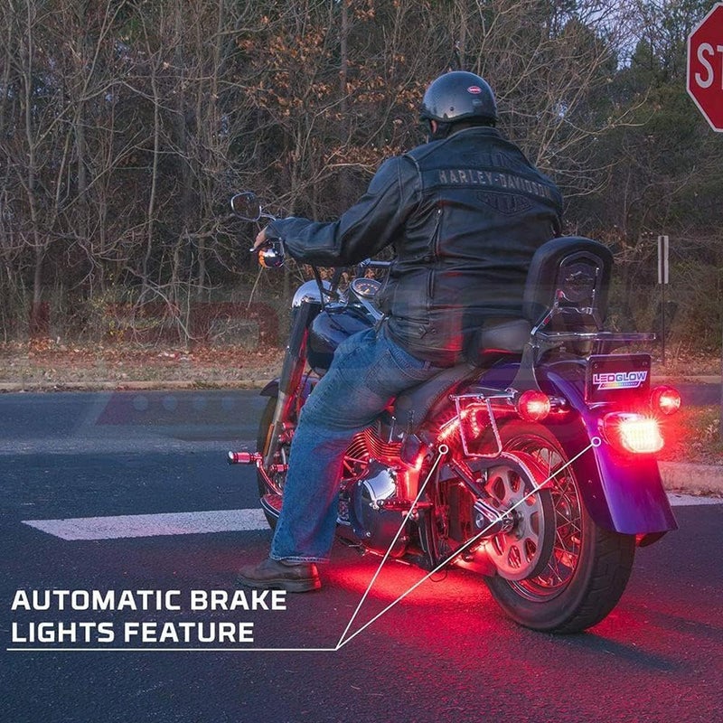 LEDGlow 10pc Advanced Million Color Mini Motorcycle LED Light Kit - Waterproof Flexible Light Strips with Wireless Remote - Image 5