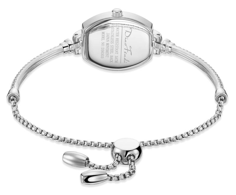 Diaofendi Petite Bracelet Watch for Women, Gifts for Girlfriend Diamond Dress Analog Watch Waterproof (All Silver) - Image 4