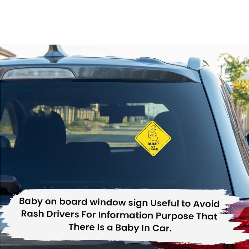 Stickloop Bump On Board and Baby On Board Car Sticker | Pregnant Women and Kids Safety Sign Window Sticker for Vehicle Glass (Bump & Baby On Board) - Image 3