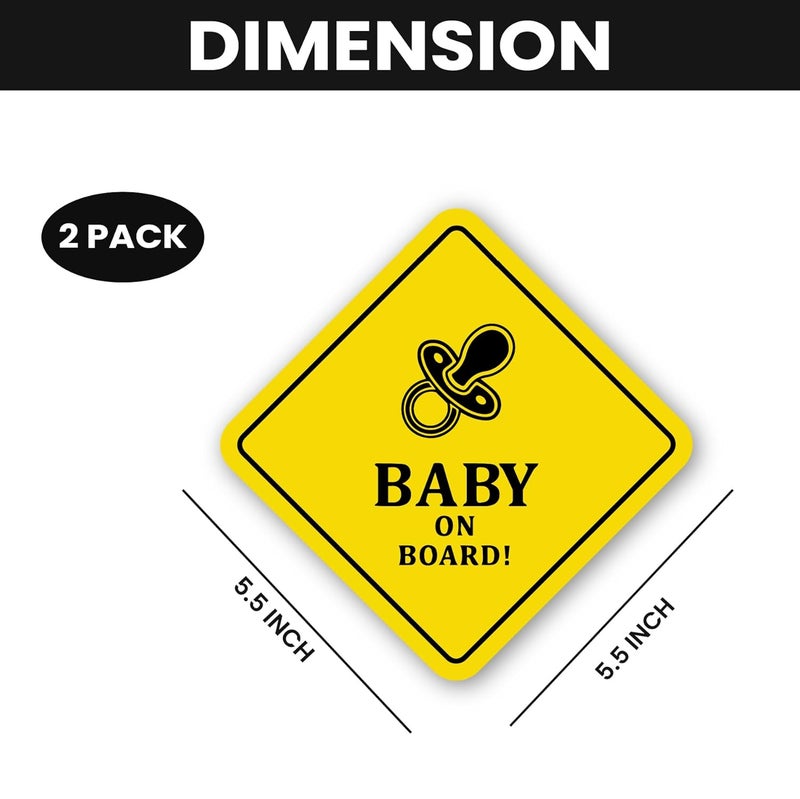 Stickloop Bump On Board and Baby On Board Car Sticker | Pregnant Women and Kids Safety Sign Window Sticker for Vehicle Glass (Bump & Baby On Board) - Image 2