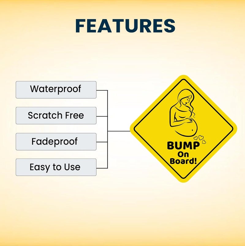 Stickloop Bump On Board and Baby On Board Car Sticker | Pregnant Women and Kids Safety Sign Window Sticker for Vehicle Glass (Bump & Baby On Board) - Image 4