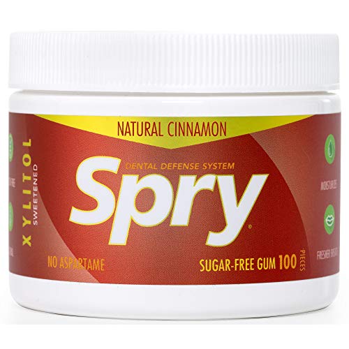 Spry Fresh Natural Xylitol Chewing Gum Dental Defense System  AspartameFree SugarFree NonGMO GlutenFree Cinnamon 100 Count  Pack of 1 - Image 1