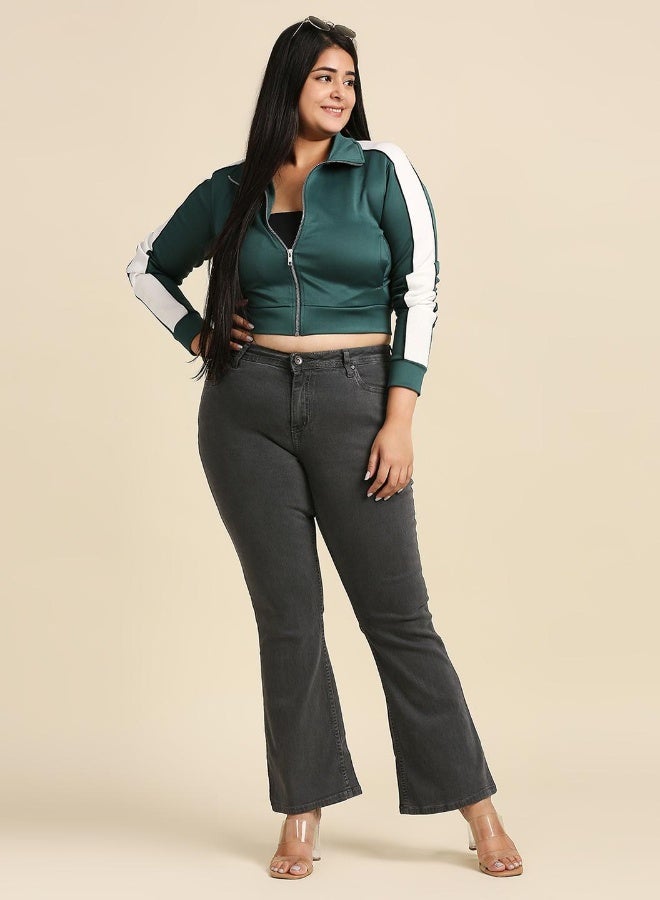 HIGH STAR Women Grey Bootcut Stretchable Jeans  - Image 4