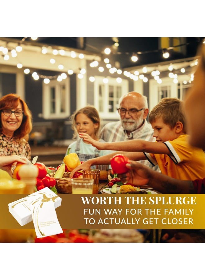 COTIER BRAND COTIER Convokins Conversation Starter Thanksgiving Dinner Napkins Disposable Gold and White Holiday Pumpkin Napkins for Family and Friendsgiving Parties, Gratitude Conversation Starters 3-Ply, 20 Pack - Image 2