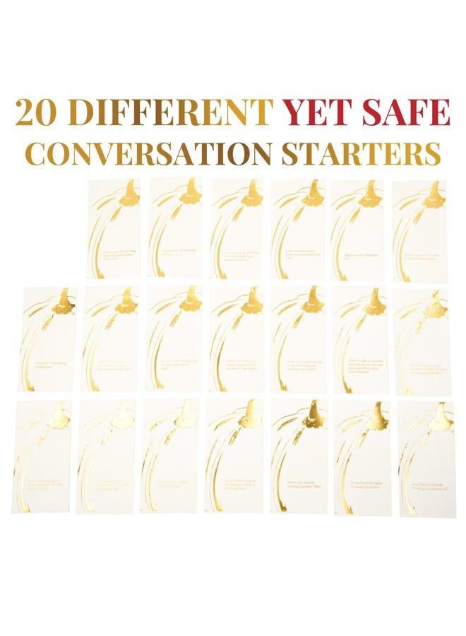 COTIER BRAND COTIER Convokins Conversation Starter Thanksgiving Dinner Napkins Disposable Gold and White Holiday Pumpkin Napkins for Family and Friendsgiving Parties, Gratitude Conversation Starters 3-Ply, 20 Pack - Image 4