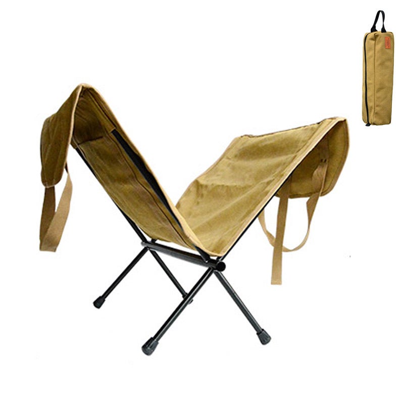 sundick Firewood Storage Bag: Khaki High Intensity Canvas, Wear-Resistant Foldable Aluminum Alloy Bracket - Reinforced Metal Handle Large Firewood Holder for Fireplace Wood Stove Home Storage - Image 1