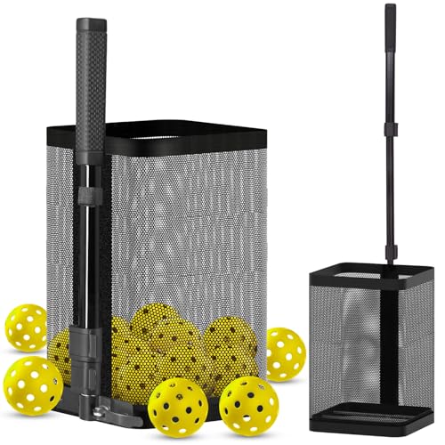 Retrora Pickleball Retriever for 40 Balls Pickleball Picker Upper Pickleball Hopper Tube with Telescopic Stainless Steel Handle - Image 1