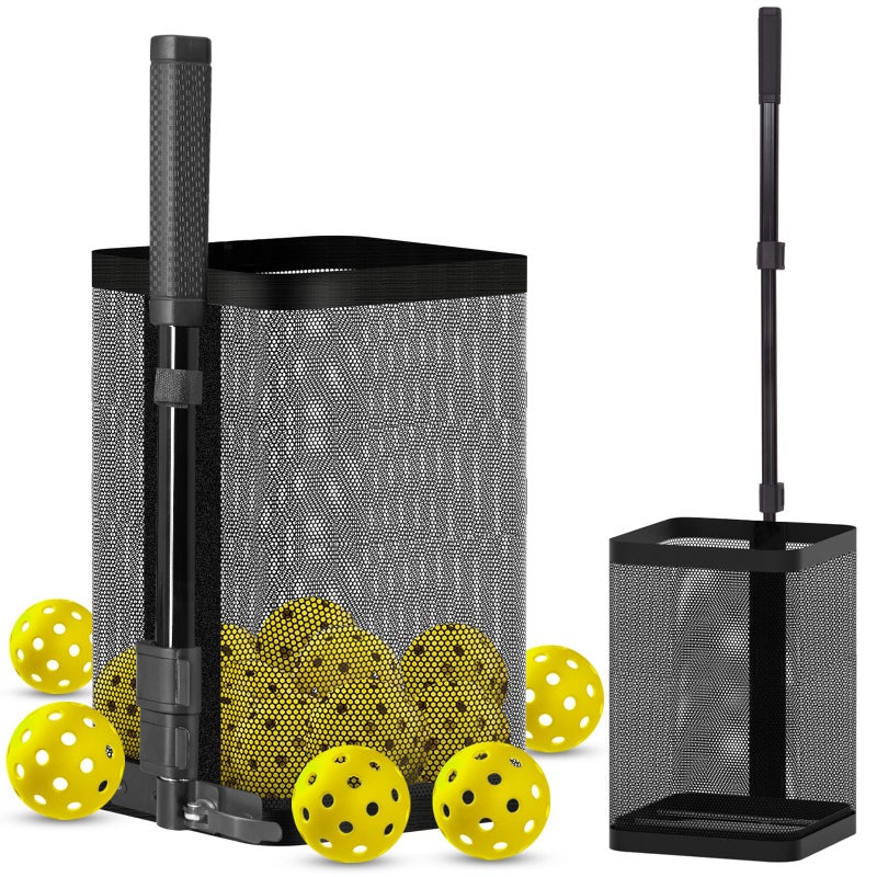 Retrora Pickleball Retriever for 40 Balls Pickleball Picker Upper Pickleball Hopper Tube with Telescopic Stainless Steel Handle - Image 2