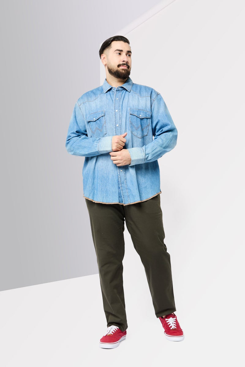 GANT Men Regular Fit Washed Long Sleeves Denim Shirt, Blue - Image 2