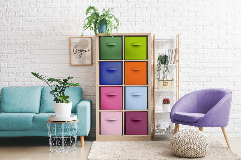 Sorbus Fabric Storage Cubes - 8 Foldable Storage Bins for Organizing Pantry, Cubbies, Toy Box - Clothes Storage & Closet Organizer - 13 Inch Collapsible Cube Baskets for Shelves with Handle - Image 4