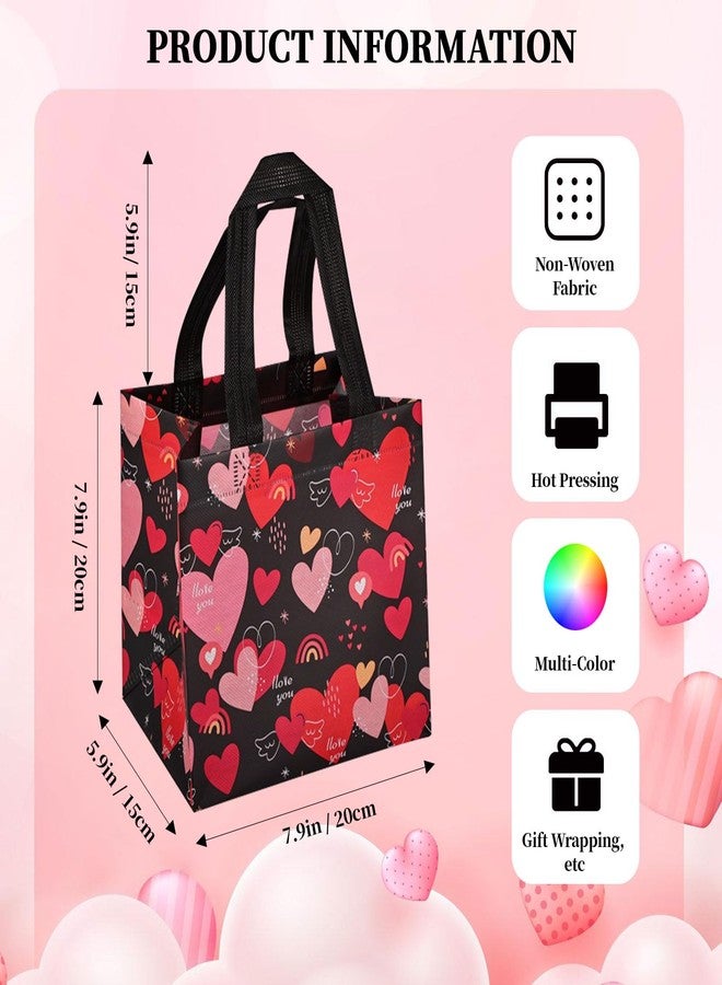 DECEED 16PCS Happy Valentine's Day Gift Bags With Handle - Tote Bags for Kid's Classroom Goodie Bag - Party Supplies - Image 4