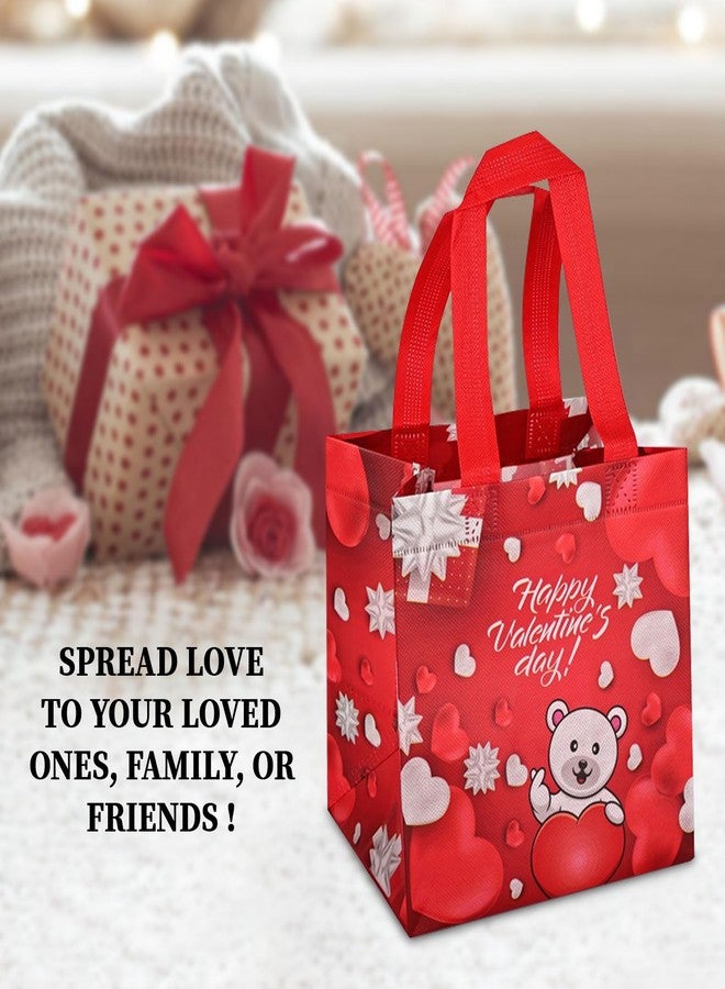 DECEED 16PCS Happy Valentine's Day Gift Bags With Handle - Tote Bags for Kid's Classroom Goodie Bag - Party Supplies - Image 2